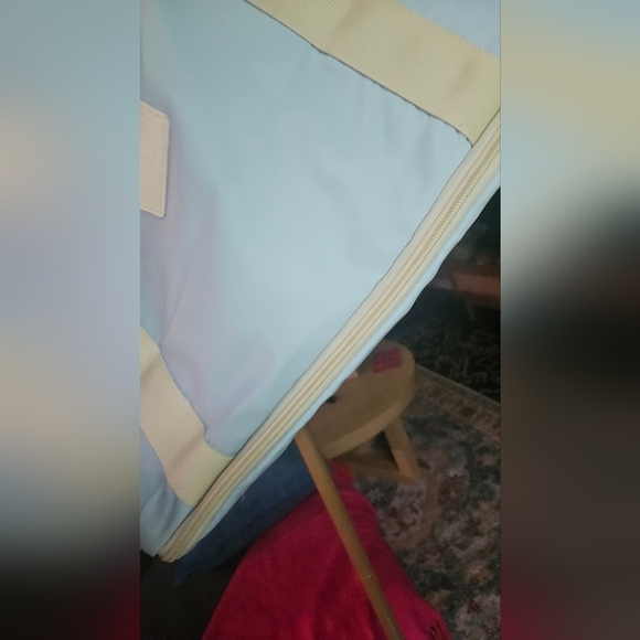 IMIOMO Travel 2 Piece Duffel Weekend Large Overnight Tote Bag.Blue/cream. NWOT - Picture 8 of 16